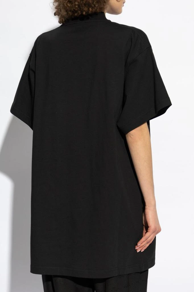 Balenciaga Balenciaga Logo Embellished Mockneck T-Shirt 3