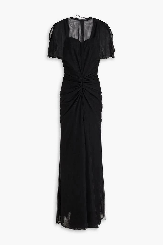 Victoria Beckham Ruched cutout stretch-tulle gown