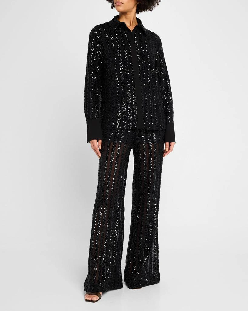 Sans Faff Stripe Sequined Wide Leg Trousers 2