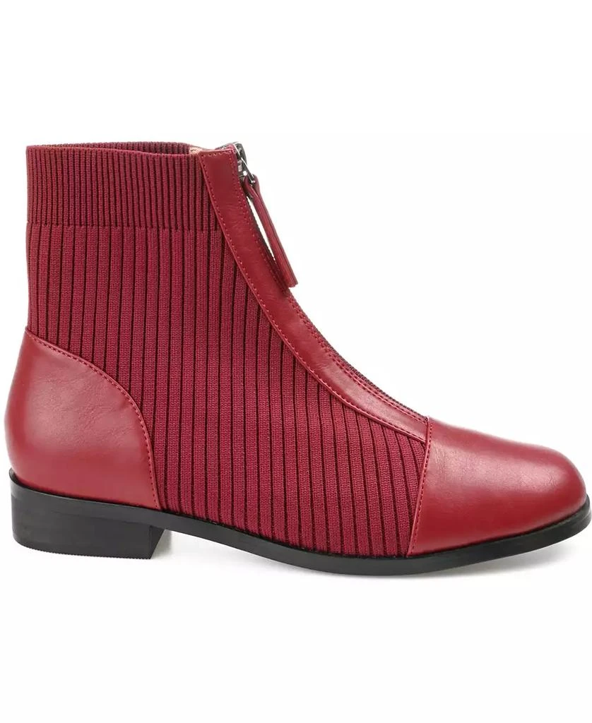 Journee Collection Women's Bexlie Front Zip Knit Ankle Booties 6