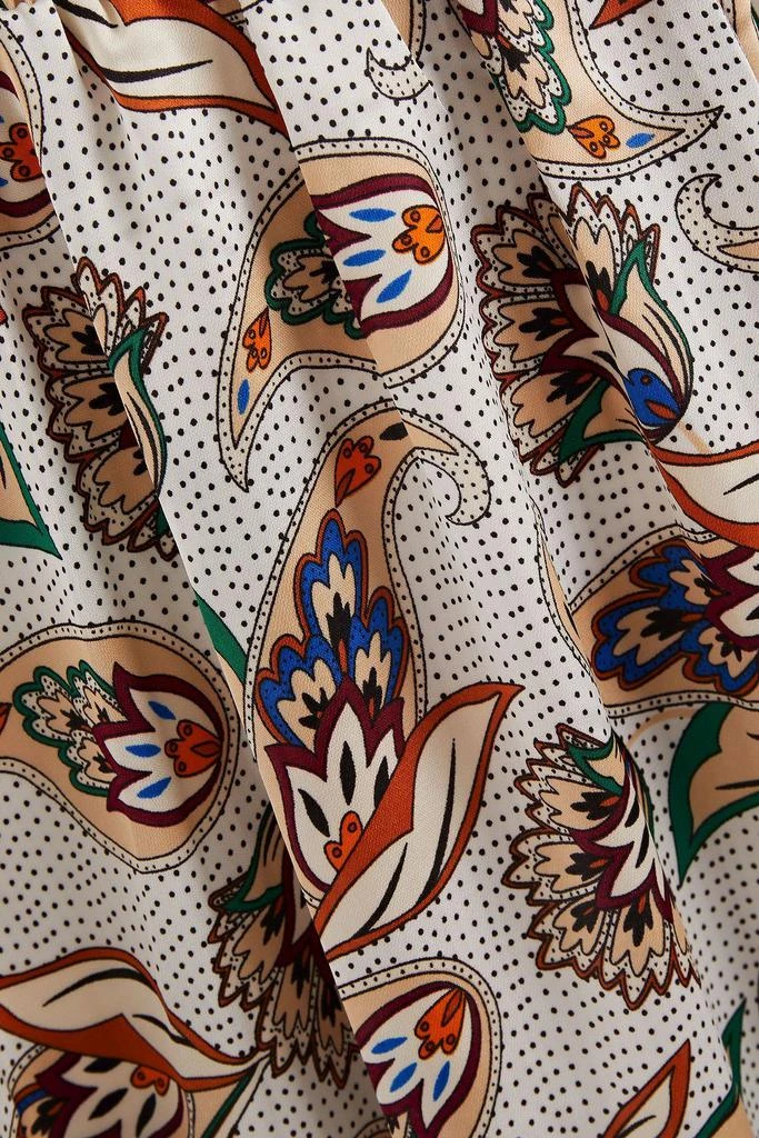 Maje Shirred printed satin dress 4