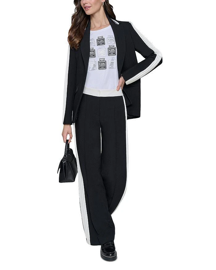 Karl Lagerfeld Paris Contrast Pleated Trim Blazer 4