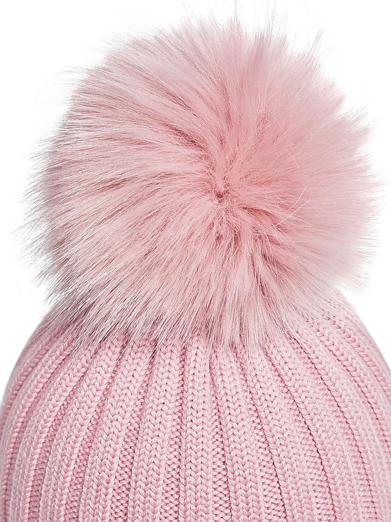 Moncler Wool Beanie with Faux Fur Pom-Pom 4