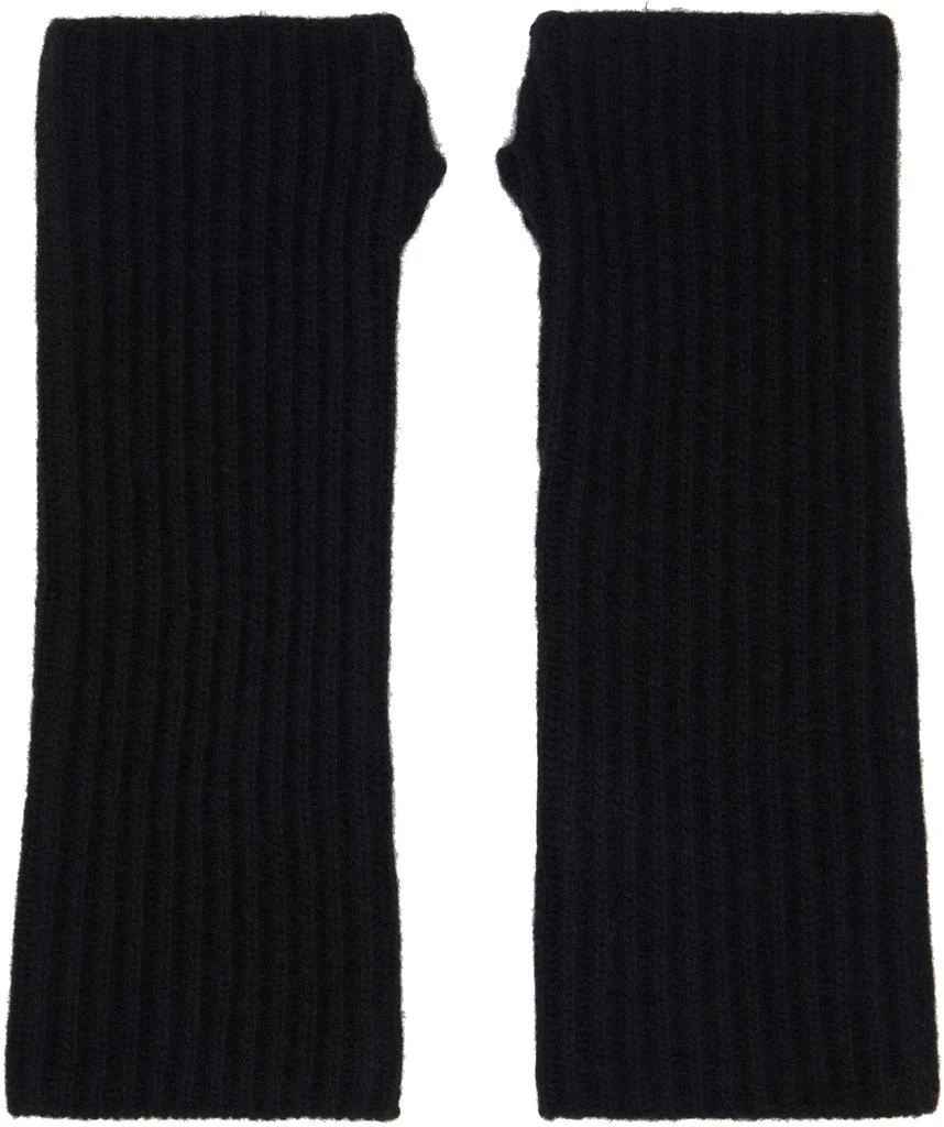MM6 Black Fisherman Knit Arm Warmers 2