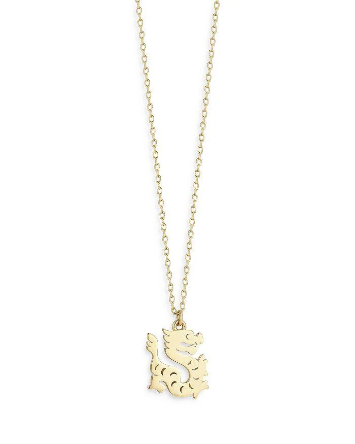 Moon & Meadow 14K Yellow Gold Dragon Pendant Necklace, 16" 1