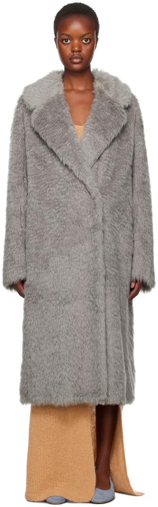 MAX MARA SPORTMAX LIGHT GREY FAUX FUR COAT - Coats - Compare