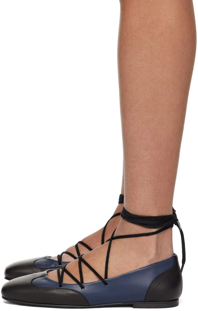 Molly Goddard Navy & Black Helena Ballerina Flats 3