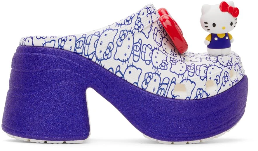 Crocs White & Blue Hello Kitty Siren Heels 1