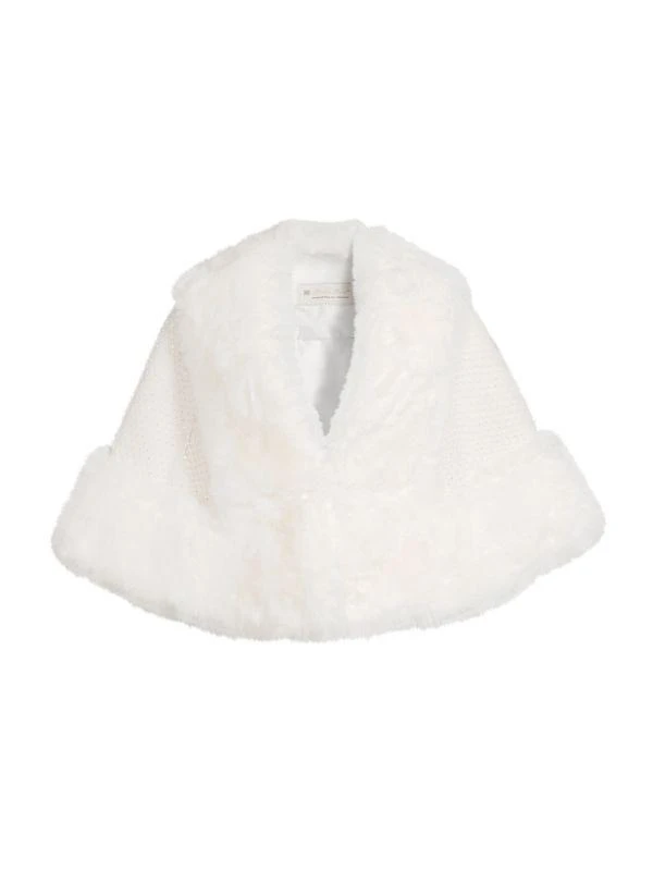 BELLE FARE Embellished Faux Fur Cape 3