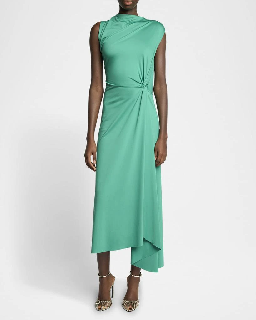 Victoria Beckham Twisted Knot Asymmetric Drape Midi Dress 2