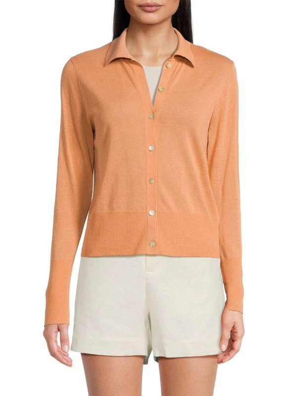 Vince Collared Button Long-Sleeve Top 1