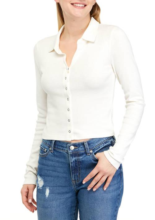 TRUE CRAFT Craft Long Sleeve Cropped Collared Shirt