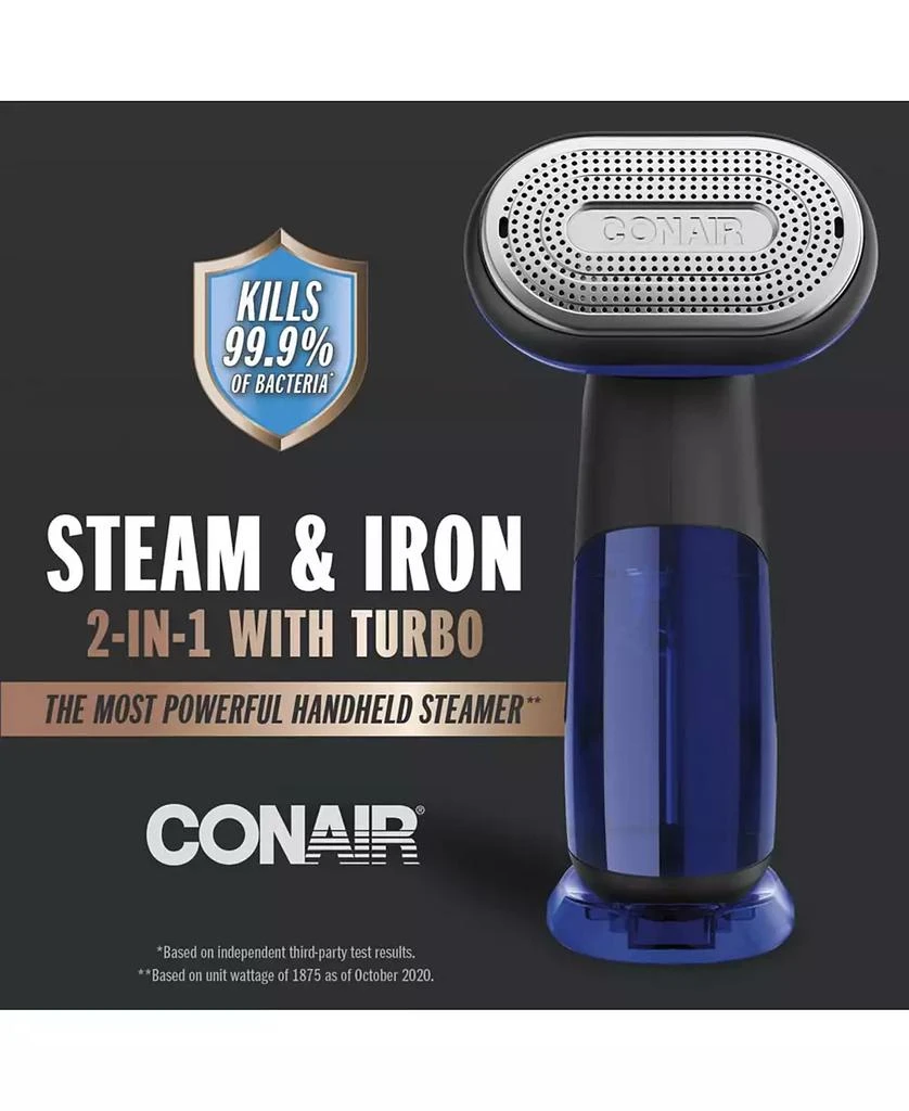 Conair Turbo ExtremeSteam 1875 Watt Handheld Fabric, 2-in-1 Steam and Iron Garment Steamer 10