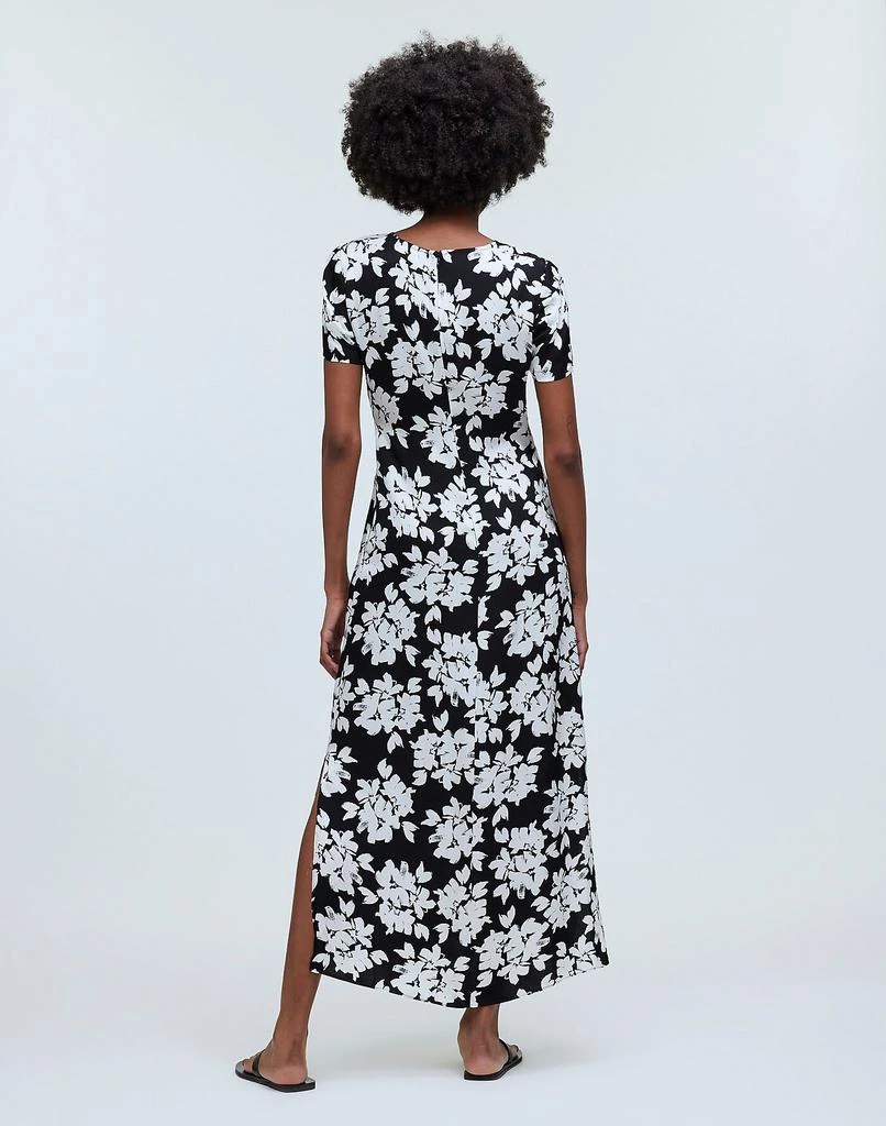 Madewell Maxi T-Shirt Dress in Floral Hammered Satin 4