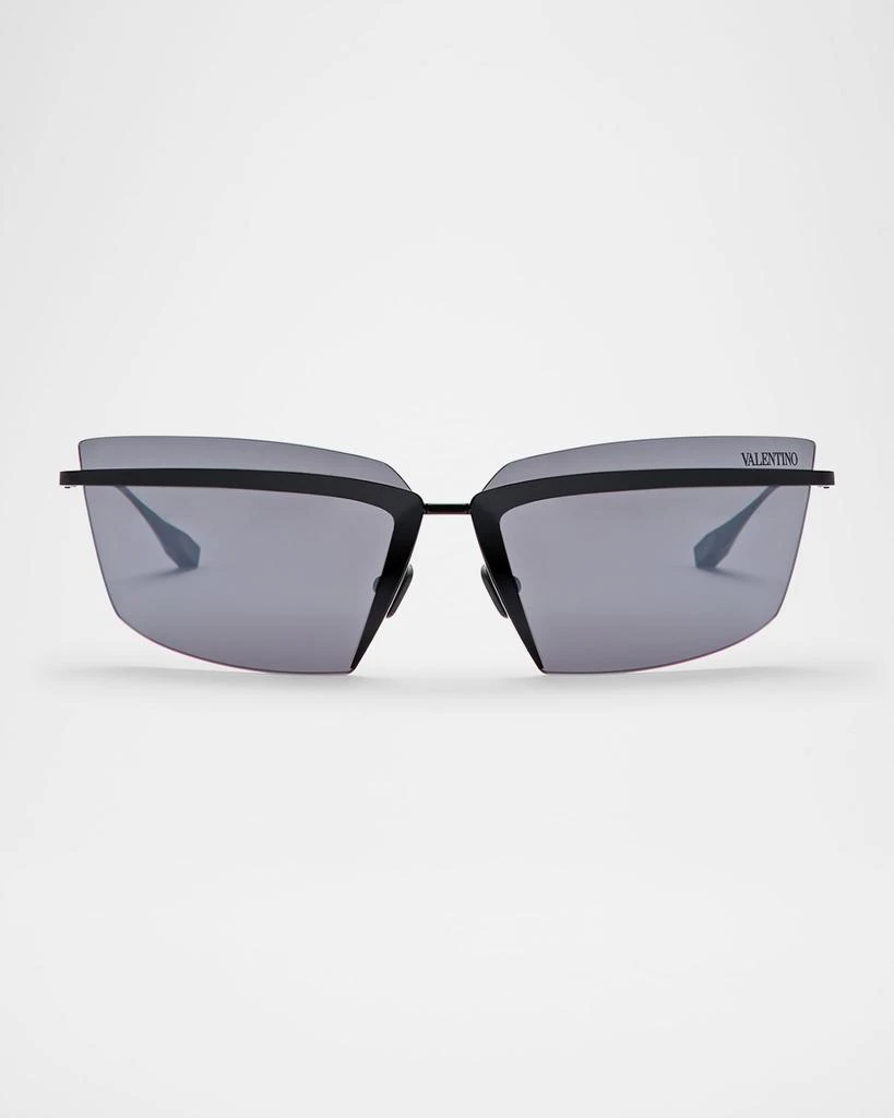 Valentino V-Lure Rimless Acetate 
Titanium Cat-Eye Sunglasses 1