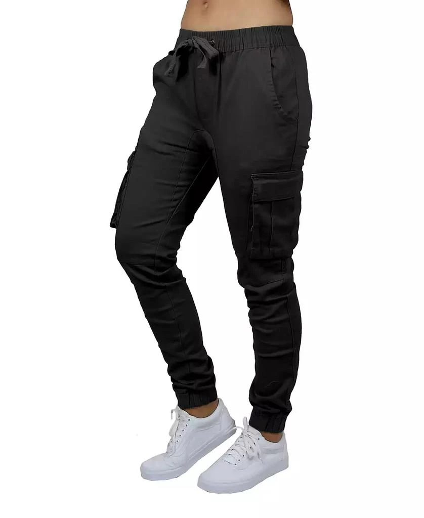 Galaxy By Harvic Women's Loose Fit Cotton Stretch Twill Cargo Joggers 4