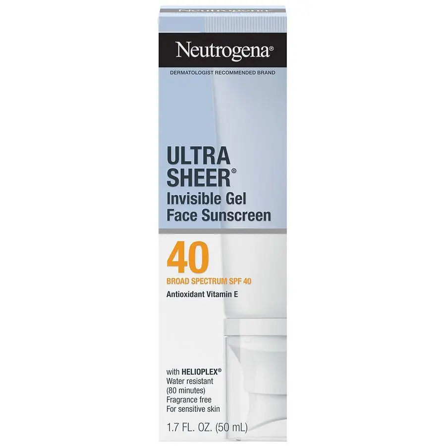 Neutrogena Ultra Sheer Invisible Gel SPF 40 Facial Sunscreen, UVA/UVB Protection