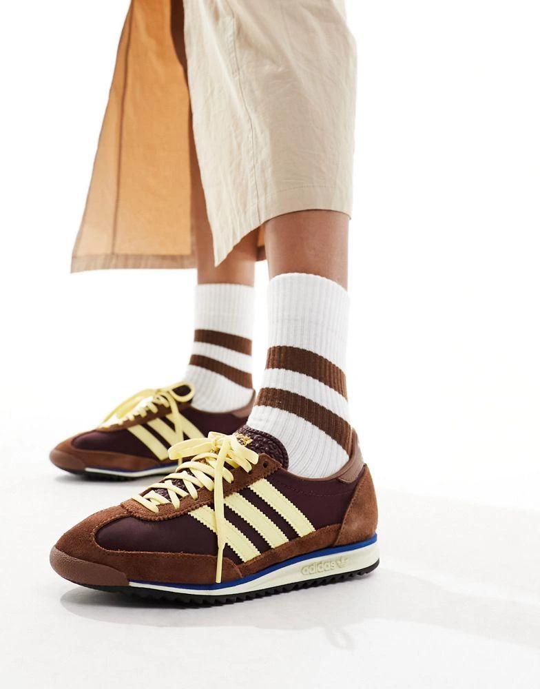 adidas Originals adidas Originals SL 72 OG trainers in brown and yellow 1