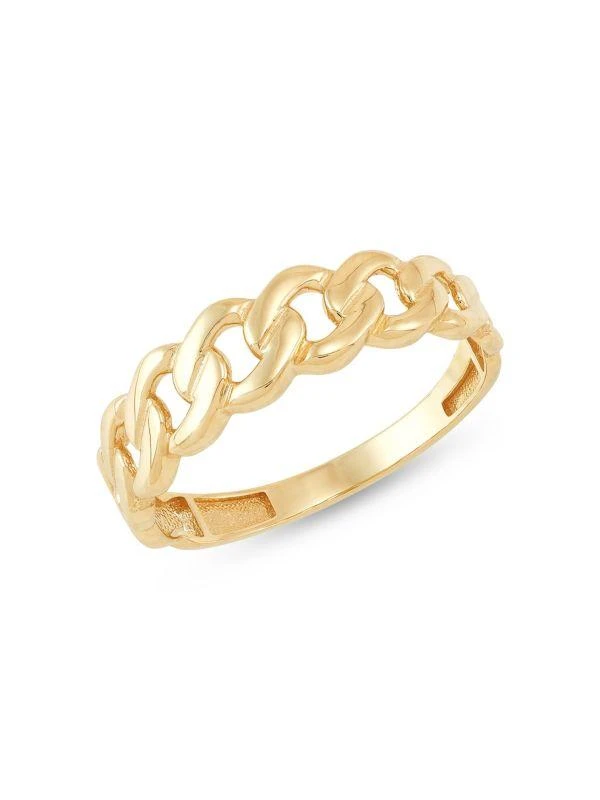 Saks Fifth Avenue 14K Yellow Gold Curb Chain Ring 1