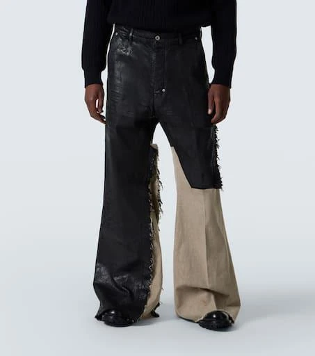 Rick Owens Joris coated distressed wide-leg jeans 3