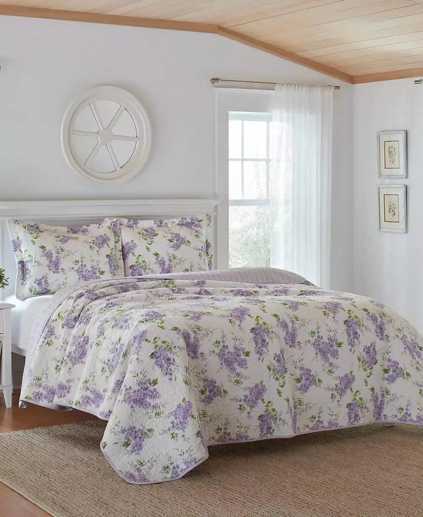 Laura Ashley Keighley Cotton Reversible 2 Piece Quilt Set, Twin 2