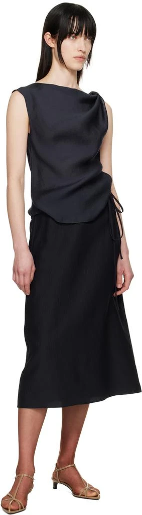 LE17SEPTEMBRE Navy Asymmetrical Draped Tank Top 4