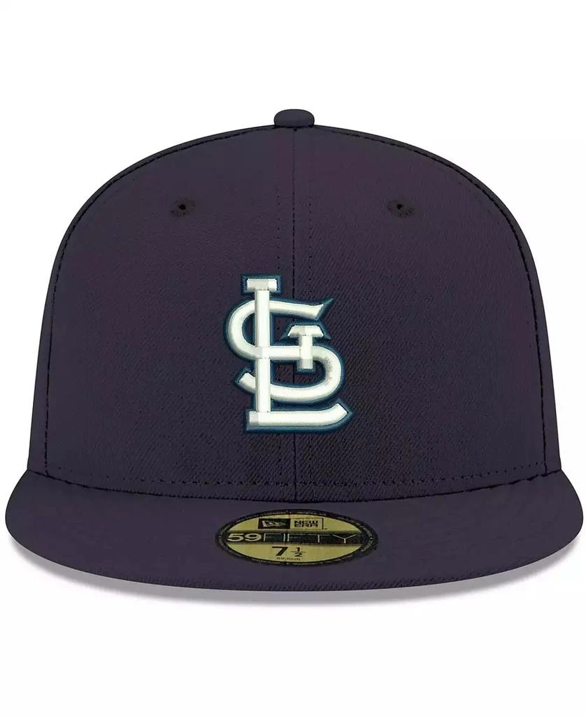 New Era Men's Navy St. Louis Cardinals Logo White 59FIFTY Fitted Hat 2