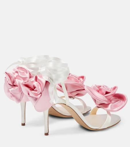 Magda Butrym Floral-appliqué satin sandals 3