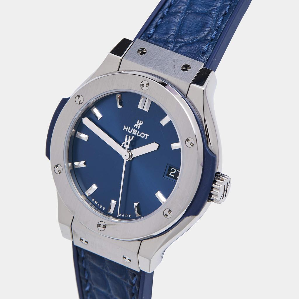 Hublot Hublot Blue Titanium Rubber Classic Fusion 581.NX.7170.LR Women's Wristwatch 33 mm