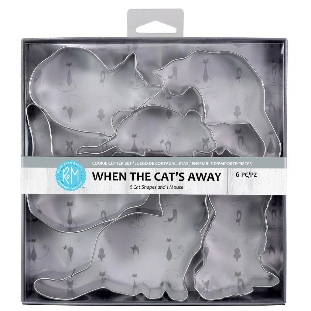 R&M International When The Cat
s Away 5 Piece Cookie Cutter Set