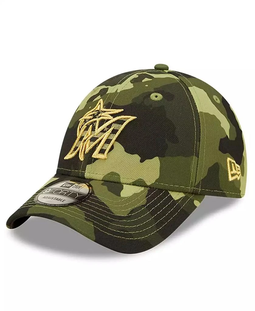 New Era Men's Camo Miami Marlins 2022 Armed Forces Day 9Forty Snapback Adjustable Hat 5