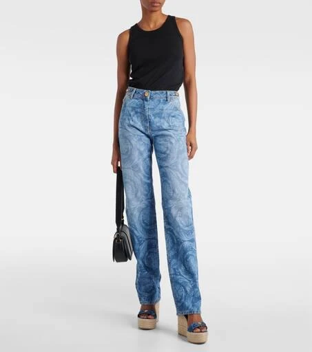 Versace Barocco high-rise straight jeans 7