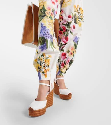 Dolce 
Gabbana Floral cotton poplin tapered pants 5