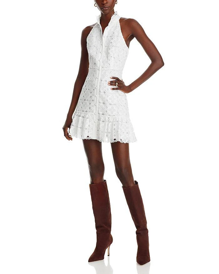 AQUA Lace Mini Shirt Dress - Exclusive 3