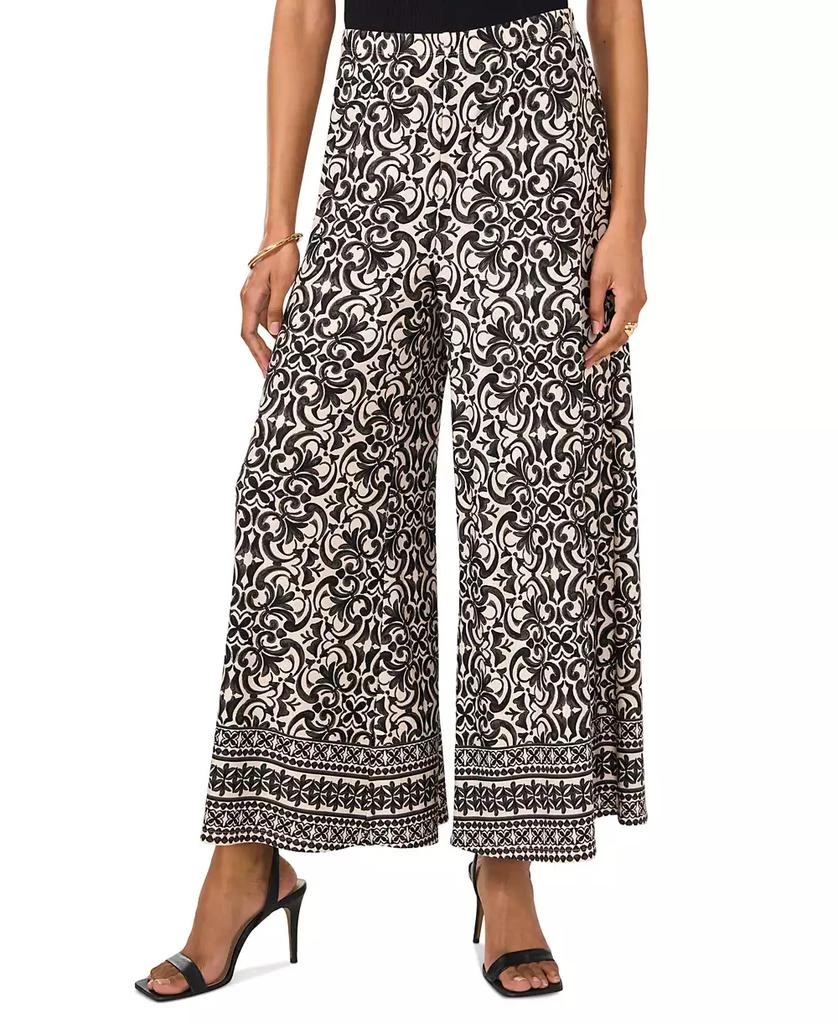 Vince Camuto Women's Printed Wide-Leg Pull-On Pants 1