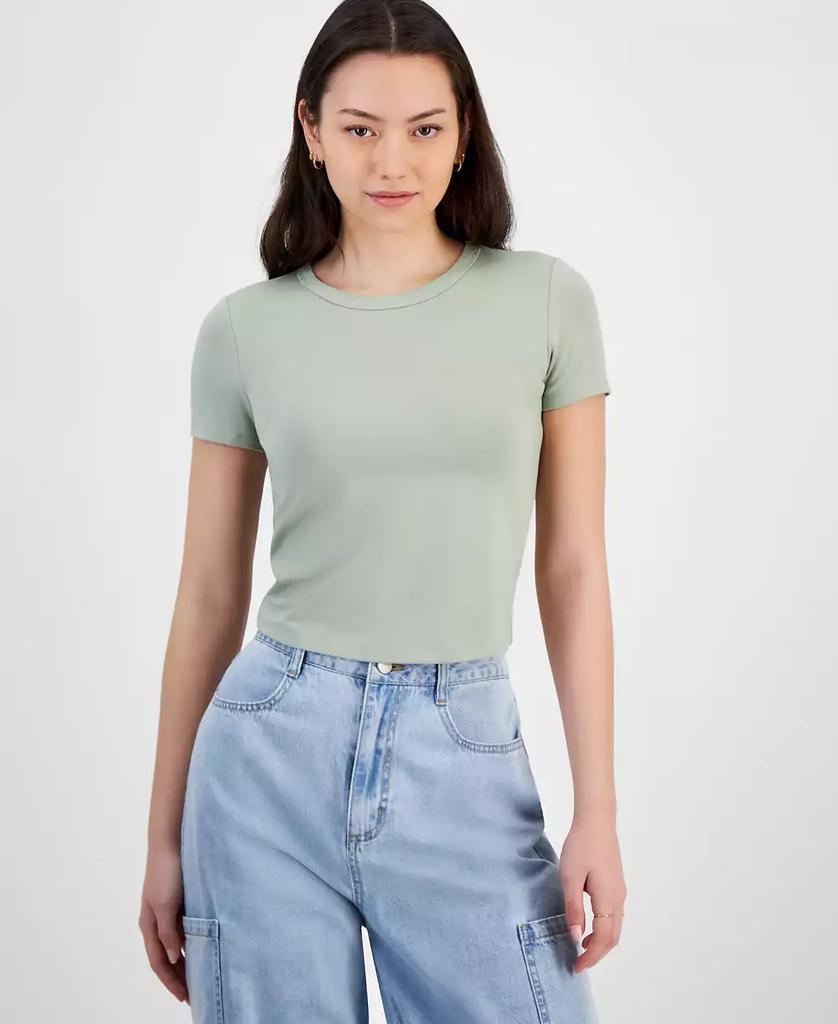 Hippie Rose Juniors' Short-Sleeve Cropped T-Shirt