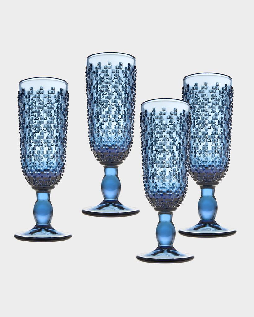 Godinger Alba Blue Champagne Flutes, Set of 4