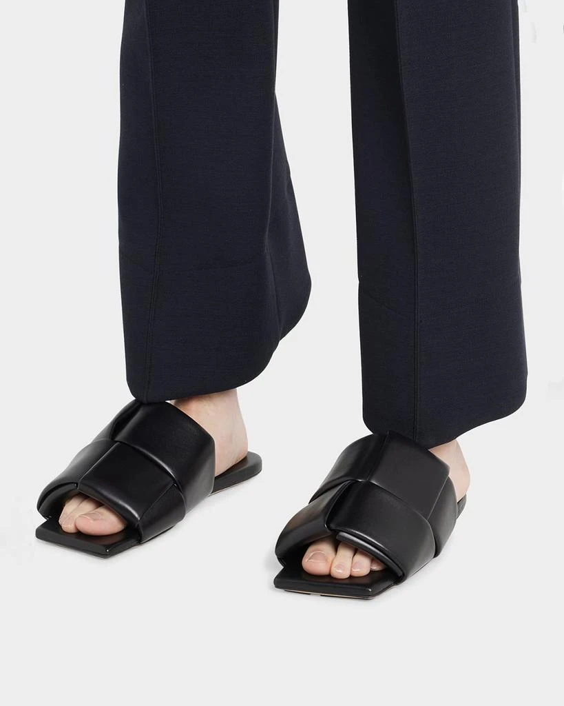 Bottega Veneta Men's Intreccio Leather Slide Sandals 2