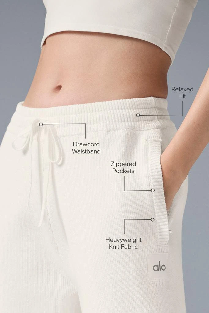 Alo Scholar Straight Leg Sweatpant - Ivory 2