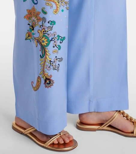 ETRO Floral silk crêpe de chine wide-leg pants 5