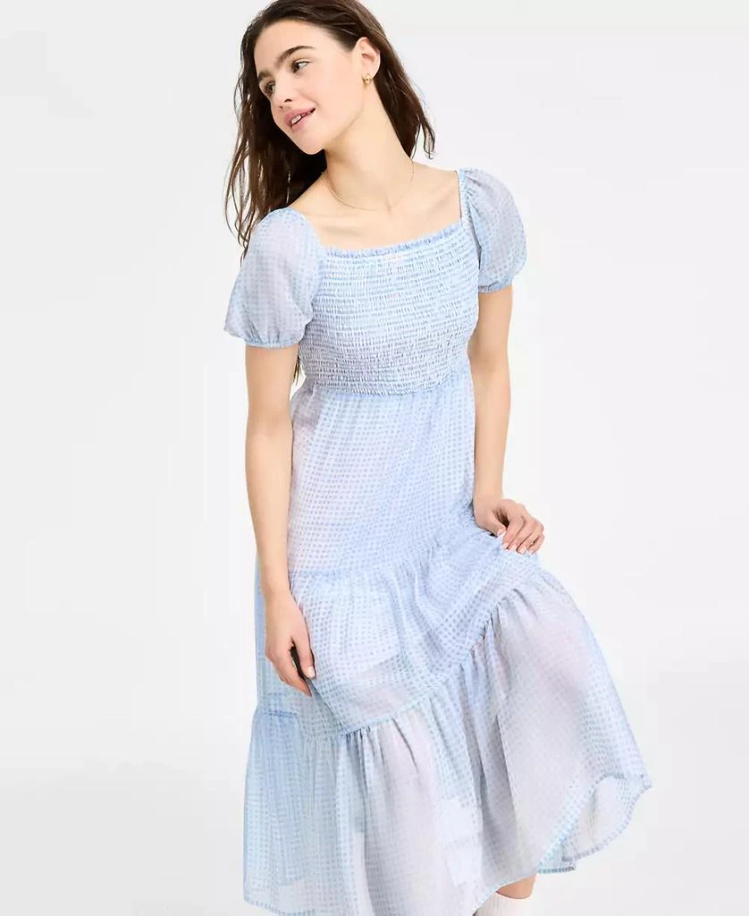 Celebrity Pink Juniors' Smocked Puff-Sleeve Midi Dress 3