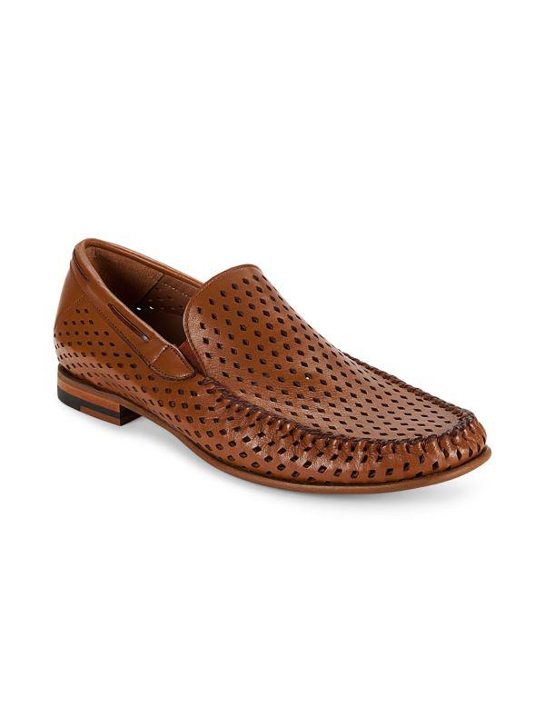 Mezlan Perforated Leather Slip-On Shoes