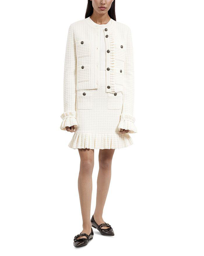 The Kooples Textured Ruffle Cuff Cardigan