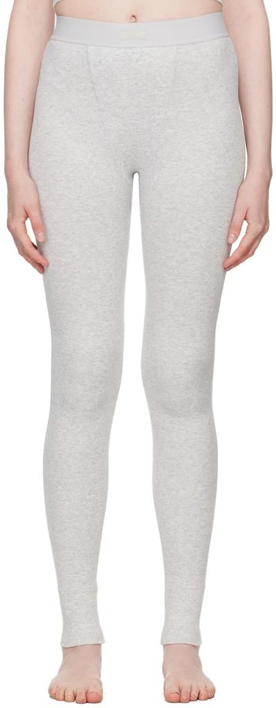 SKIMS Gray Cotton Rib Leggings 1