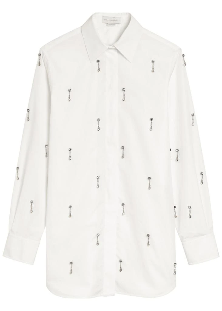Stella McCartney Crystal-embellished cotton-poplin shirt 1
