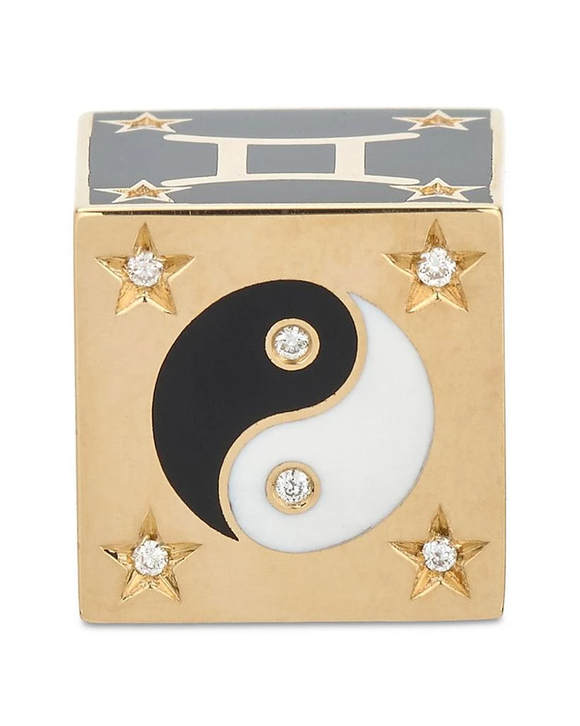 Adina Reyter 9K Gemini Zodiac Diamond 
Ceramic Block Big Bead 1