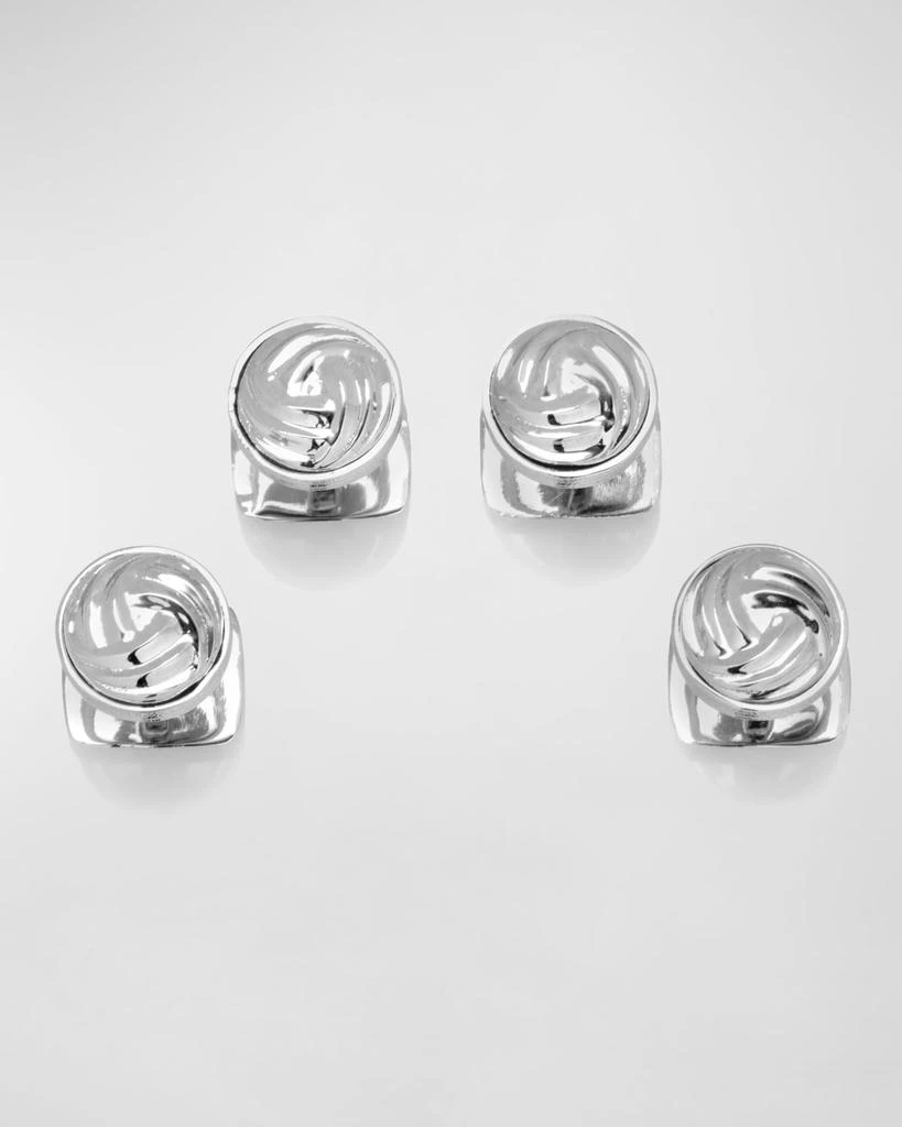 Cufflinks Inc. Modern Knot Sterling Silver Cuff Links Stud Set 2