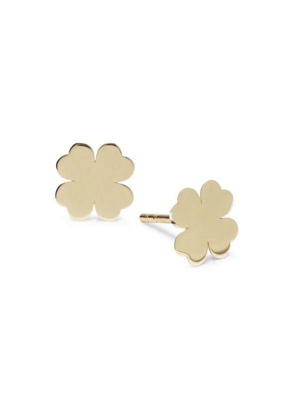 Saks Fifth Avenue 14K Yellow Gold Clover Stud Earrings 1