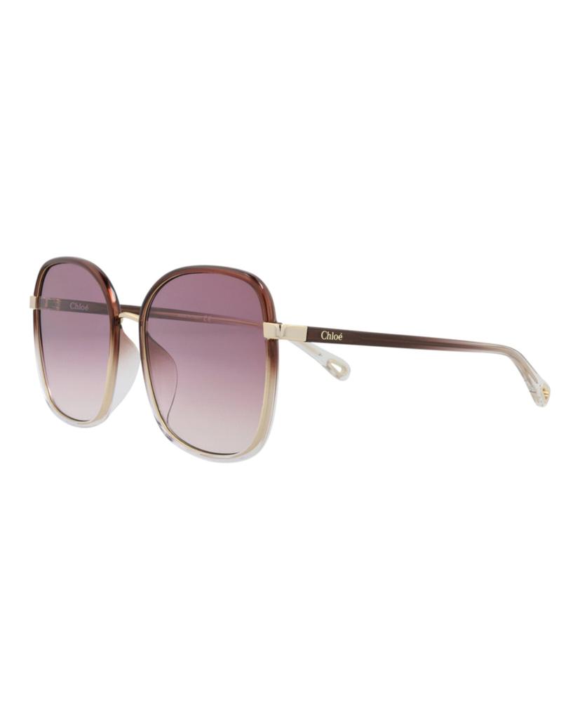 Chloé Square-Frame Injection Sunglasses