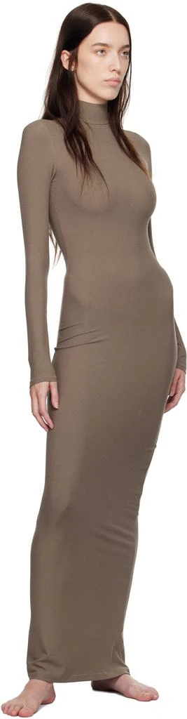 SKIMS Taupe Soft Lounge Turtleneck Maxi Dress 4